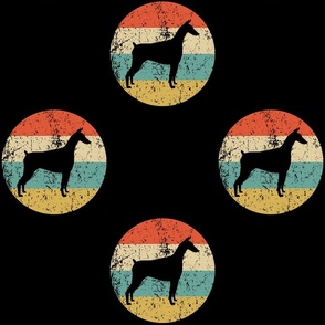 Retro Doberman Dog Icon Repeating Pattern Black