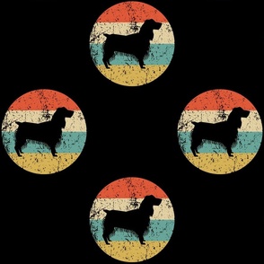 Retro English Springer Spaniel Dog Icon Repeating Pattern Black