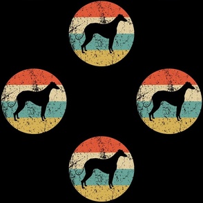 Retro Greyhound Dog Icon Repeating Pattern Black
