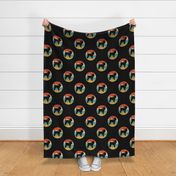 Retro Brussels Griffon Dog Icon Repeating Pattern Black