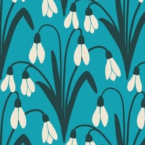 (M) Snowdrops - woodland wildflowers - blue