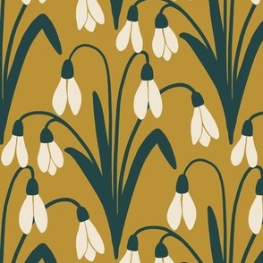 (M) Snowdrops - woodland wildflowers - mustard