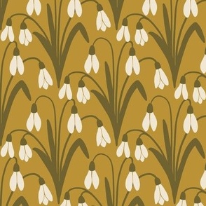 (S) Snowdrops - woodland wildflowers - gold