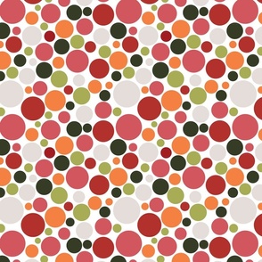 vibrant sushi coloured polka dots pattern 