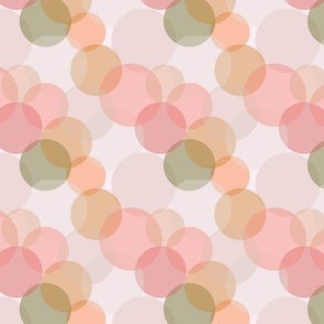 soft sushi coloured layered transparent polka dots
