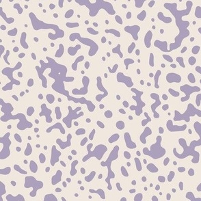 stippled speckles // pastel purple on eggshell