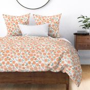 Bold blooms / hand-drawn maximalist flowers in coral