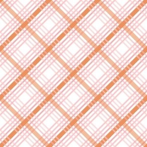 Coral and Pink plaid / spring argyle / bright tartan
