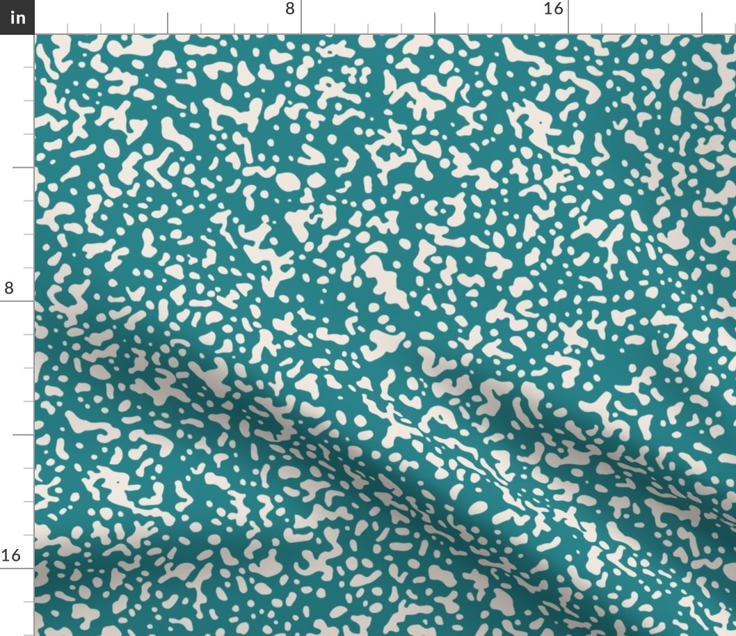 stippled speckles // eggshell on deep aqua