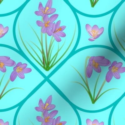 Crocus Ogee on Cyan Cyan Lines-5748