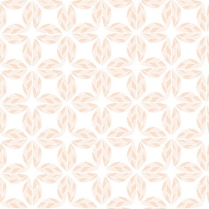 botanical geometric tile design in peach, nude, and white / modern geometric / tiles made of leaves in spring colors
