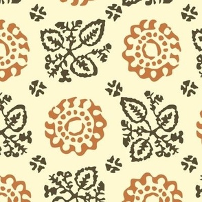 18th Century Floral Block Print