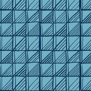 Navy Blue Squares on a light blue background