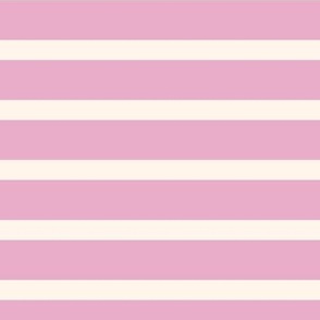 Lilac Breton Stripes Reversed Preppy Light Rose Pink and Cream Spring Summer Garden Party Stripe
