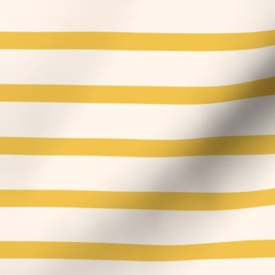 Breton Yellow Stripes Sunshine Yellow and Cream Summer Beach Party Nautical Stripe