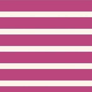 Very Berry Breton Stripes Reversed Fuchsia Pink and Cream Spring Summer Girly Poolside Party Horizontal Stripe