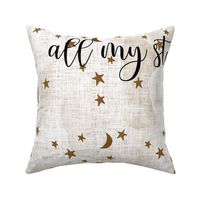 27x36: sugar sand linen you are the sun, moon, and all my stars