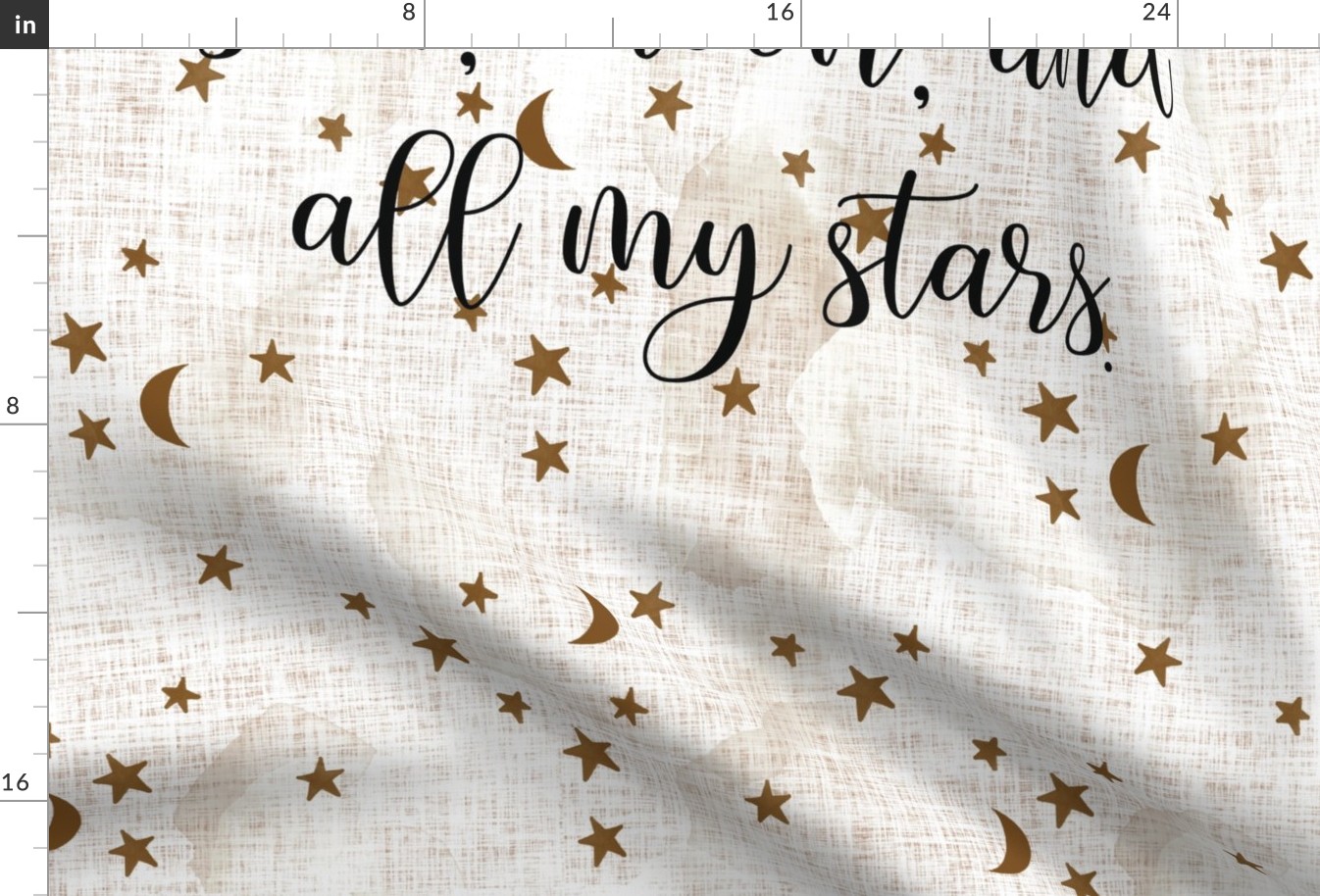 27x36: sugar sand linen you are the sun, moon, and all my stars