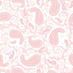 Hand-drawn floral paisley in pink / pink paisley camo