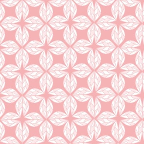 botanical geometric tile design in  pink / modern geometric / tiles made of leaves in spring colors