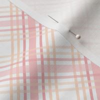  micro Pink and cream plaid / spring argyle / bright tartan