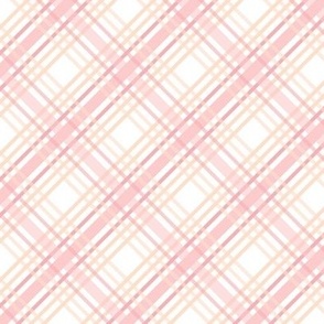  micro Pink and cream plaid / spring argyle / bright tartan