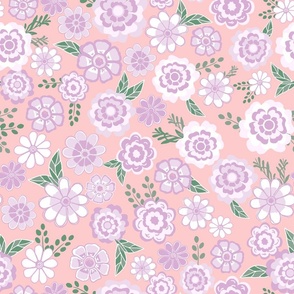 Bold blooms / hand-drawn maximalist flowers in lilac
