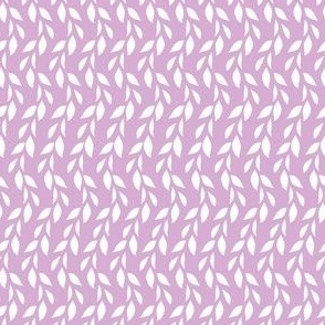 Playful stripes of leaves in lilac / botanical geometric in purple