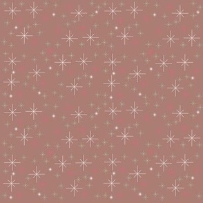 Cozy Christmas Sparkles and Stars on Mauve Pink