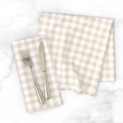 1/2 inch Ecru Gingham Check on White