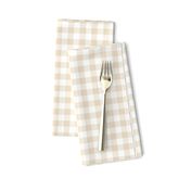 1/2 inch Ecru Gingham Check on White