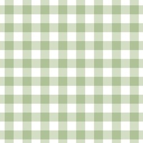 1/2 inch Mint Green Gingham Check on White