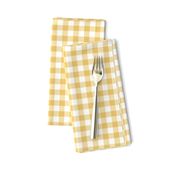 1/2 inch Honey Pastel Yellow Gingham Check on White