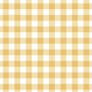 1/2 inch Honey Yellow Gingham Check on White