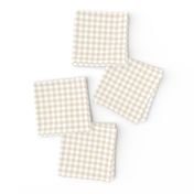 1/4 inch Ecru Ivory Gingham Check on White