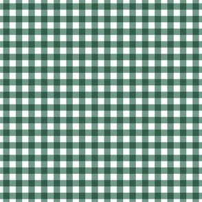 1/4 inch Green Gingham Check on White