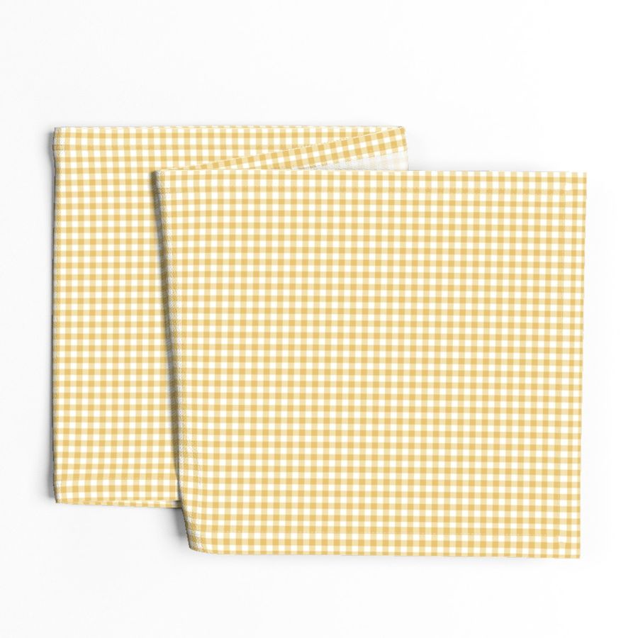 1/4 inch Honey Pastel Yellow Gingham Check on White