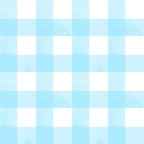Sweet Sunday Blue Watercolor Plaid on White