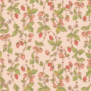 Strawberry summer watercolor fruits on Light Green Background with structure