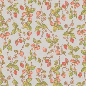 Strawberry summer watercolor fruits on Light Grey Blue Background with structure