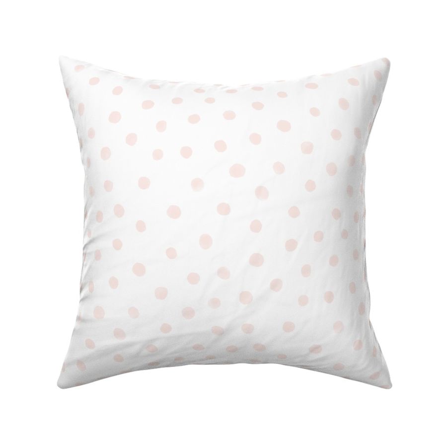 Large // Sweet Soft Pink Watercolor Polka Dot on White