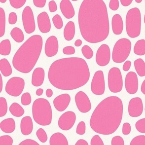 Pebble stones – irregular rounded shapes – floating lotus leaves – frog pond in rose pink - medium size