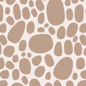 Pebble stones – irregular rounded shapes – floating lotus leaves – frog pond in taupe - medium size