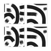 abstract brush stroke bold - black on white - minimalist hand painted boho casual