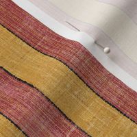 Rustic Awning Stripe - 1" stripes - berry and marigold 