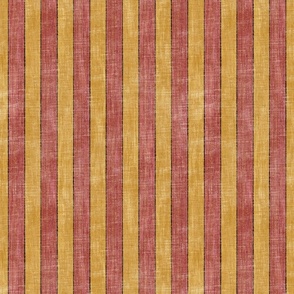 Rustic Awning Stripe - 1" stripes - berry and marigold 