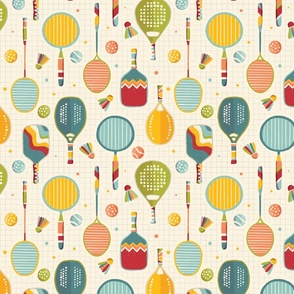 Small Scale // Cool Rackets // Ivory background