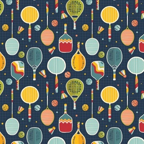 Small Scale // Cool Rackets // Navy background