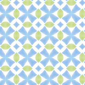 Blue Green and White Pattern