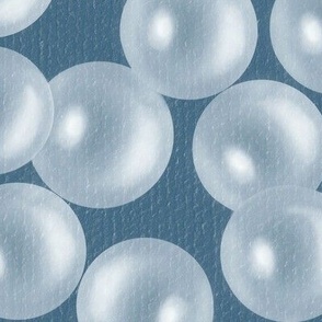 Bubble Bath White Bubbles on French Slate Blue